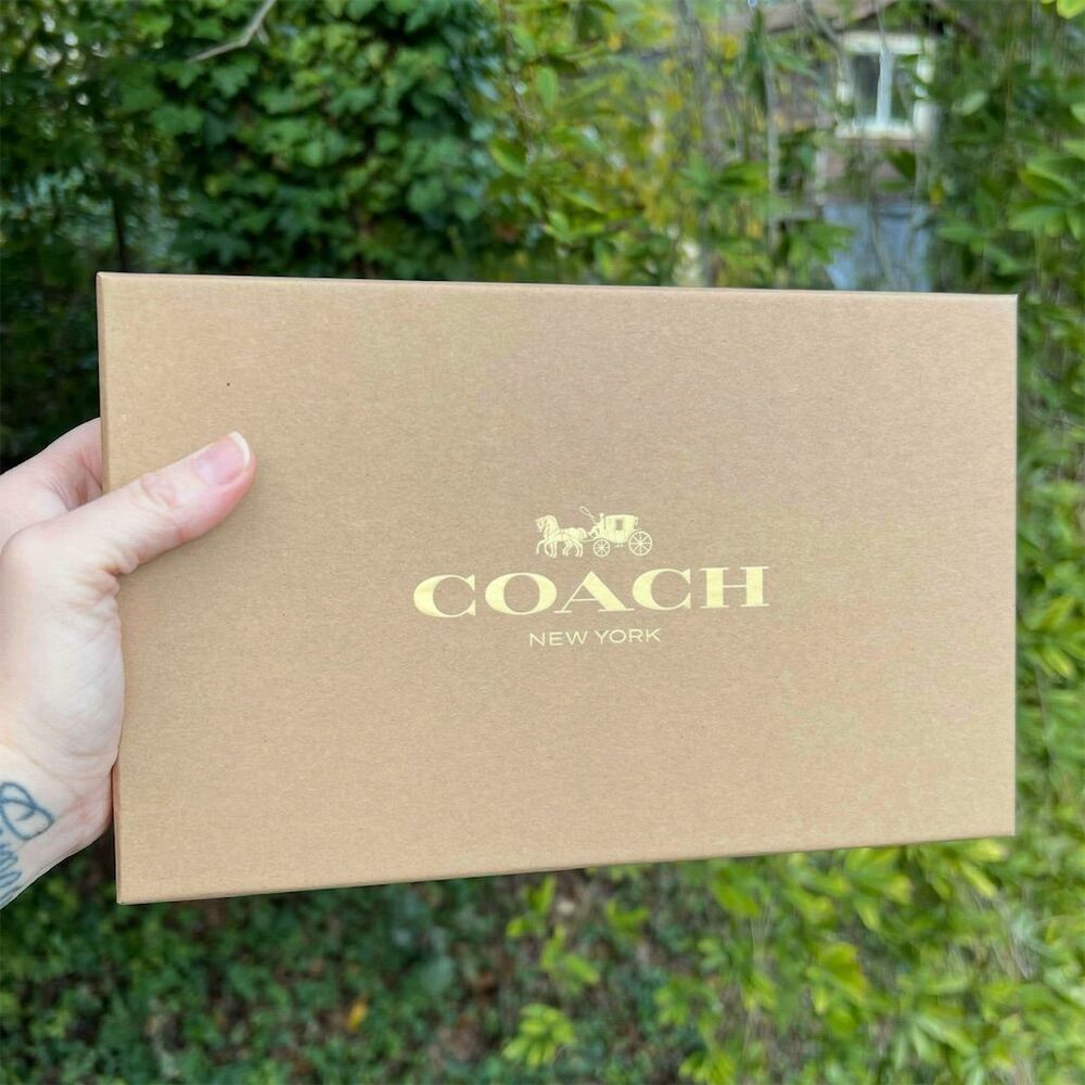 COACH Boxed Corner Zip Wristlet In Signature Leather CF358 AUTHENTIC - Picture 3 of 4